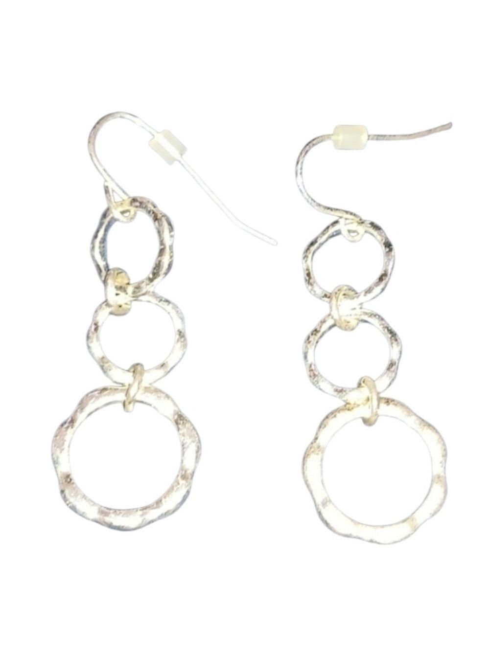 Sterling Silver Triple Hoop Dangle Earrings